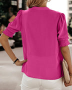 Léa – Chemise à manches courtes à décolleté en V femme