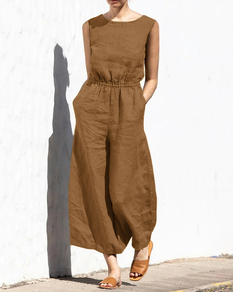 Mélina – Combinaison sans manches à jambes larges femme