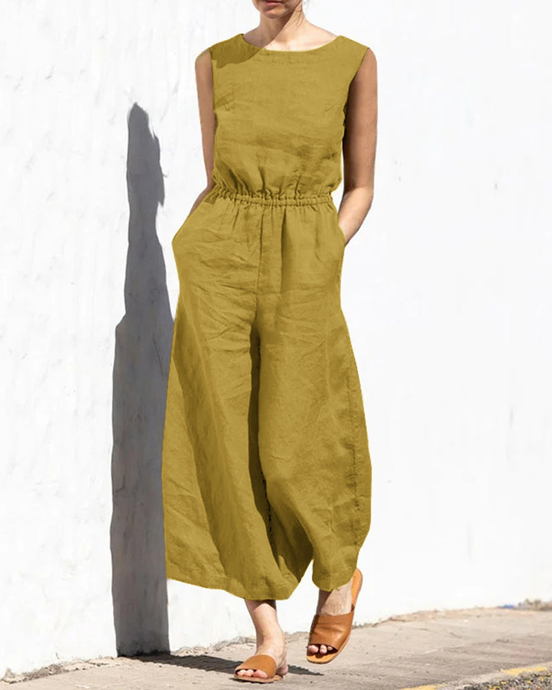 Mélina – Combinaison sans manches à jambes larges femme