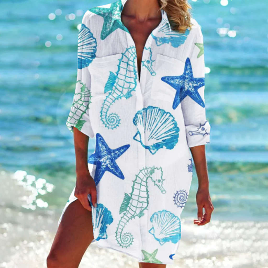 Apolline – Robe chemise imprimée femme