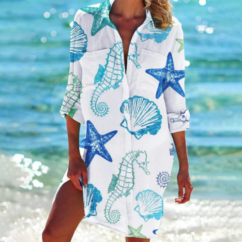 Apolline – Robe chemise imprimée femme