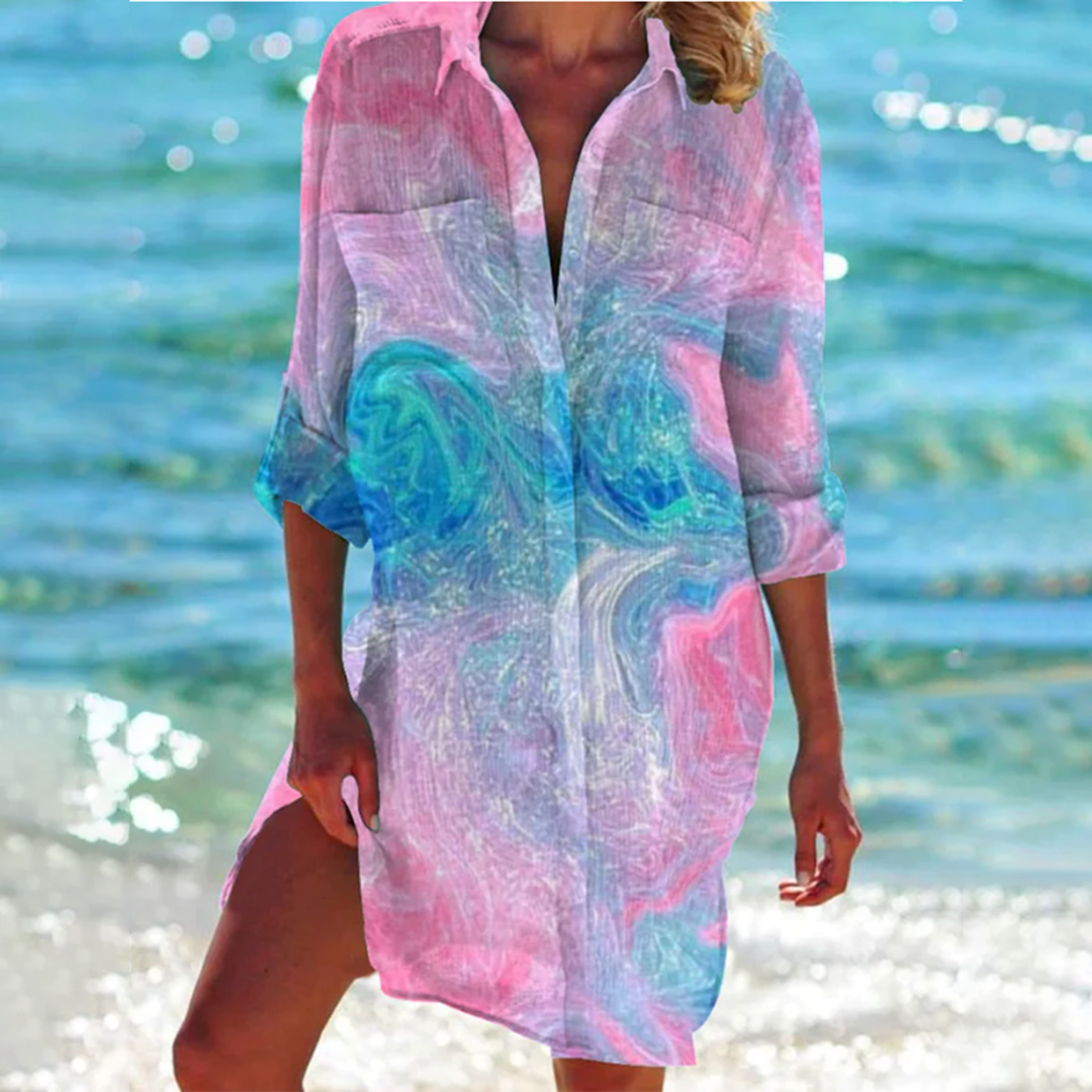 Apolline – Robe chemise imprimée femme