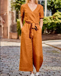 Éva – Combinaison avec ceinture et manches courtes femme