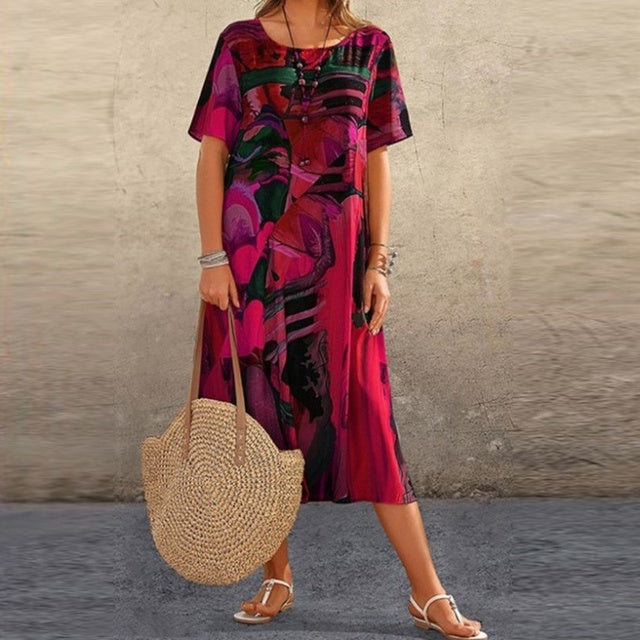 Solène – Robe d’été imprimée femme
