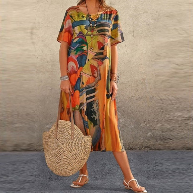 Solène – Robe d’été imprimée femme