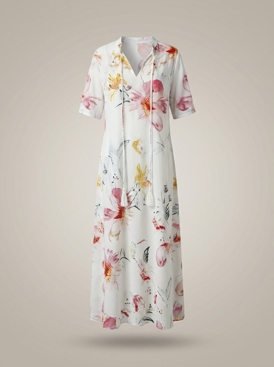 Clémence – Robe midi à imprimé floral femme