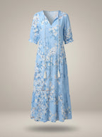Clémence – Robe midi à imprimé floral femme
