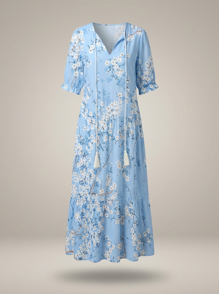 Clémence – Robe midi à imprimé floral femme