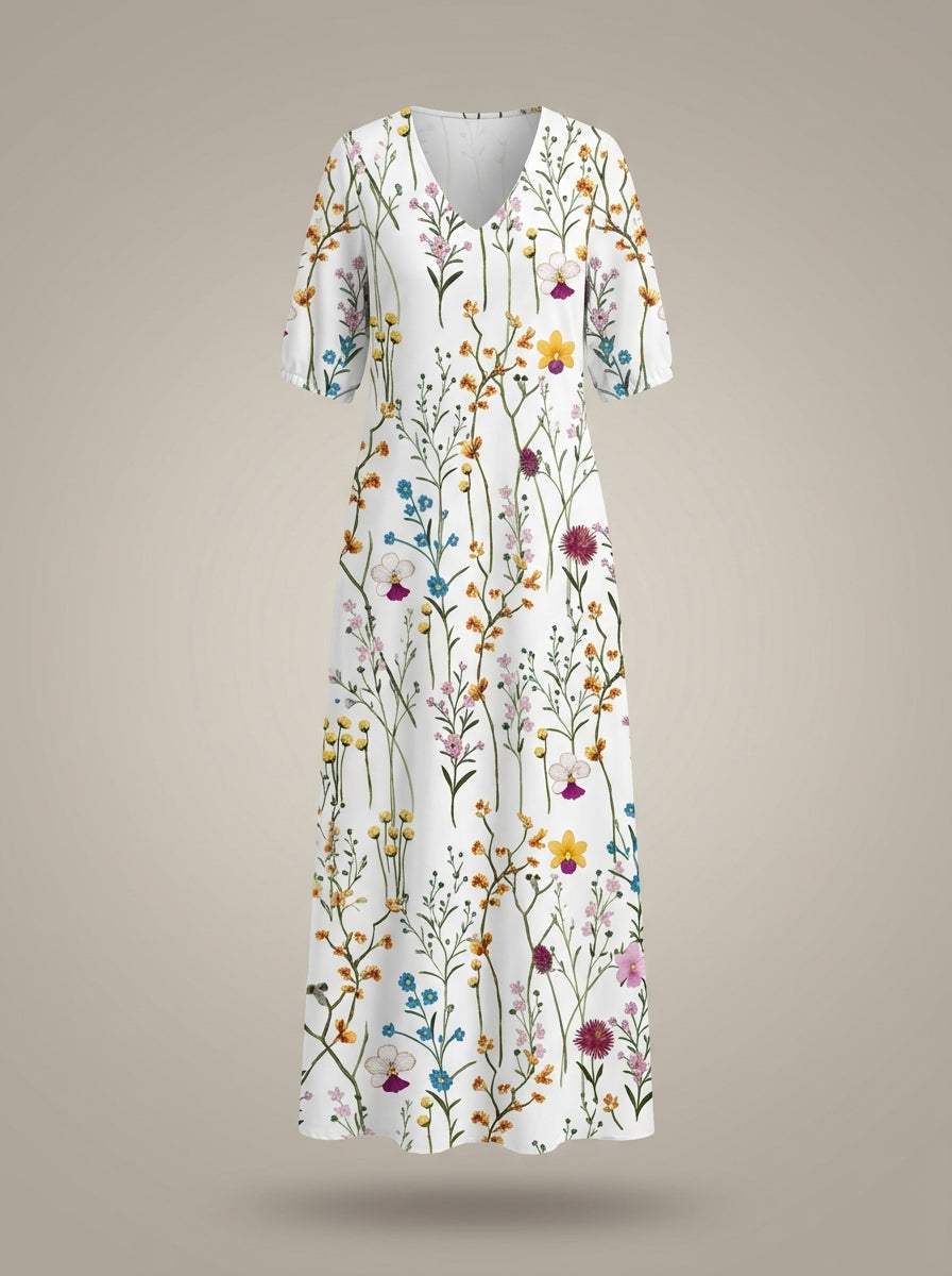 Clémence – Robe midi à imprimé floral femme