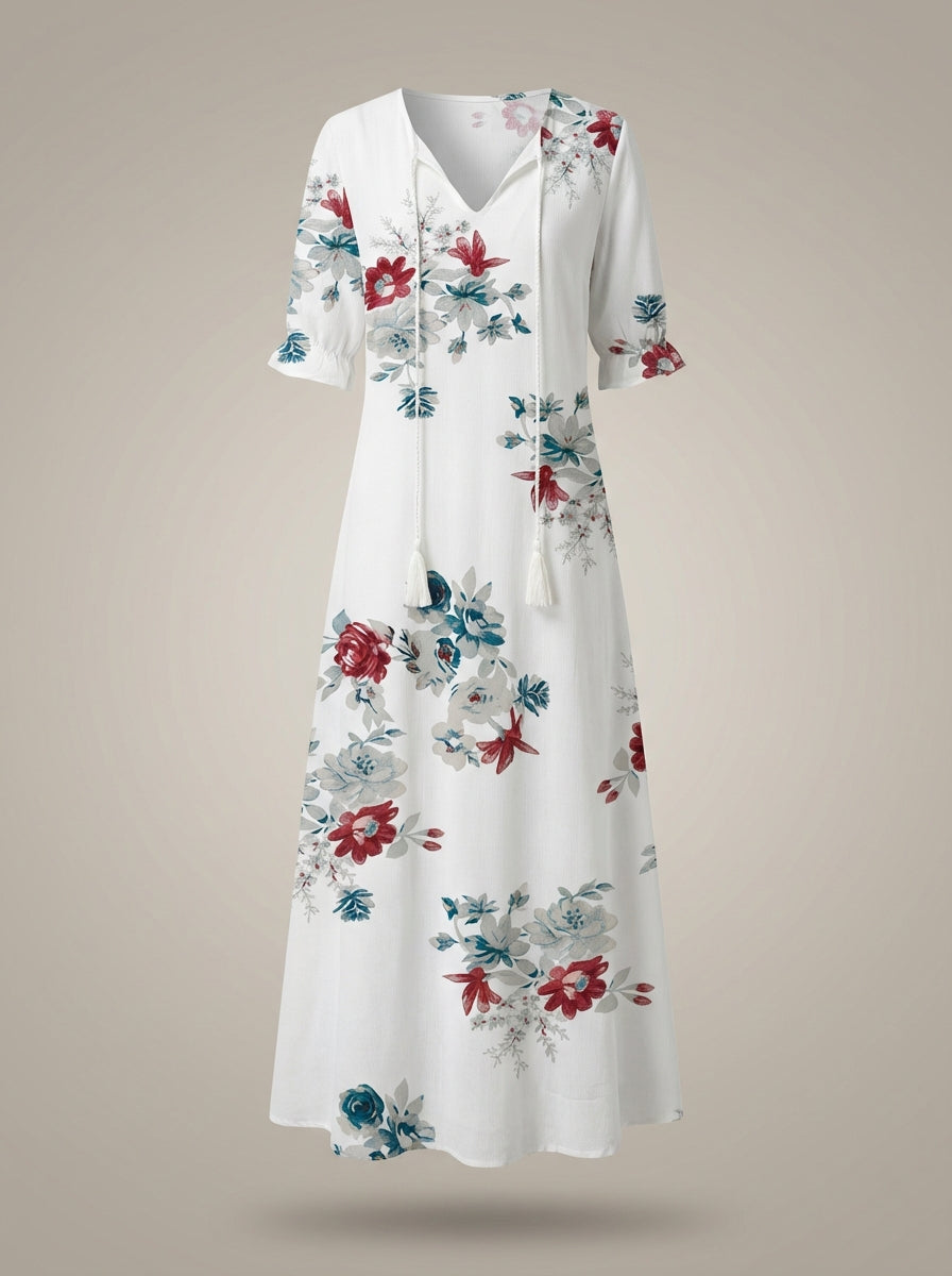 Clémence – Robe midi à imprimé floral femme