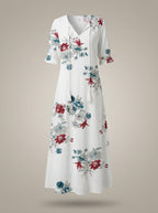 Clémence – Robe midi à imprimé floral femme