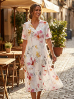 Clémence – Robe midi à imprimé floral femme