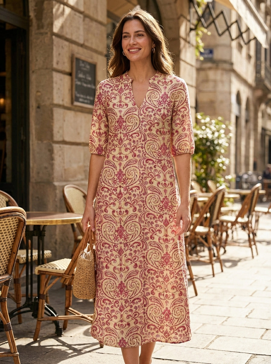 Clémence – Robe midi à imprimé floral femme