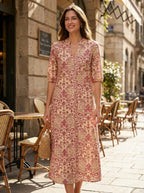 Clémence – Robe midi à imprimé floral femme