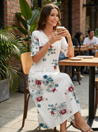 Clémence – Robe midi à imprimé floral femme