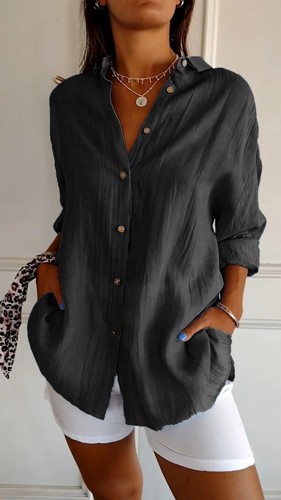 Lucie – Blouse à boutons femme