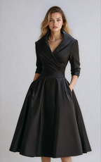 Juline – Robe midi à col élégant femme